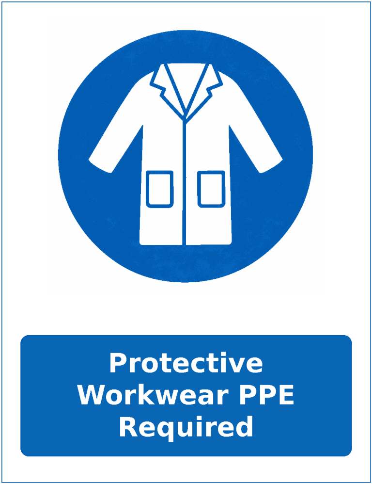 Protective Workwear PPE Required mandatory protective clothing sticker