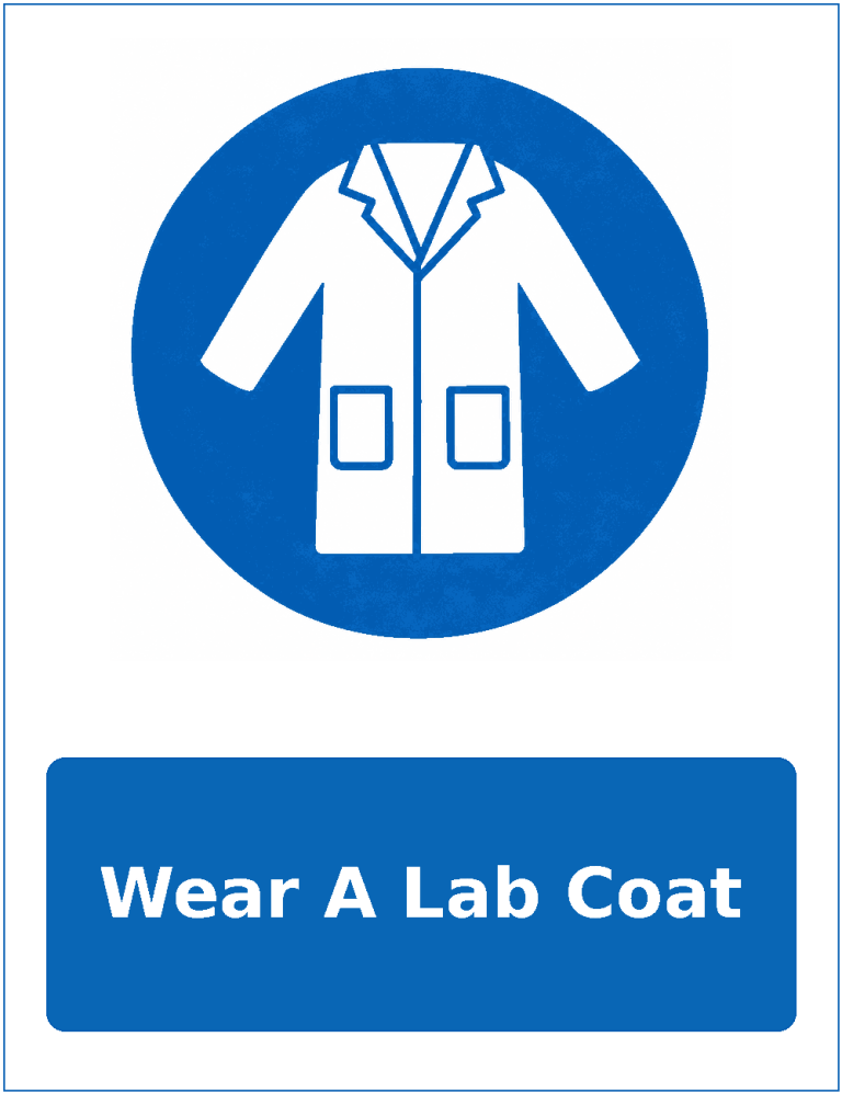 Wear A Lab Coat mandatory protective clothing sticker