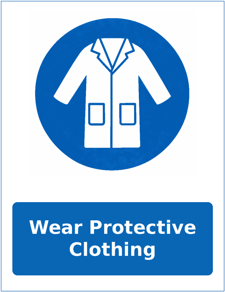 Wear Protective Clothing mandatory protective clothing sticker