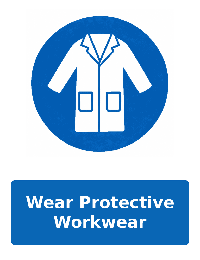 Wear Protective Workwear mandatory protective clothing sticker