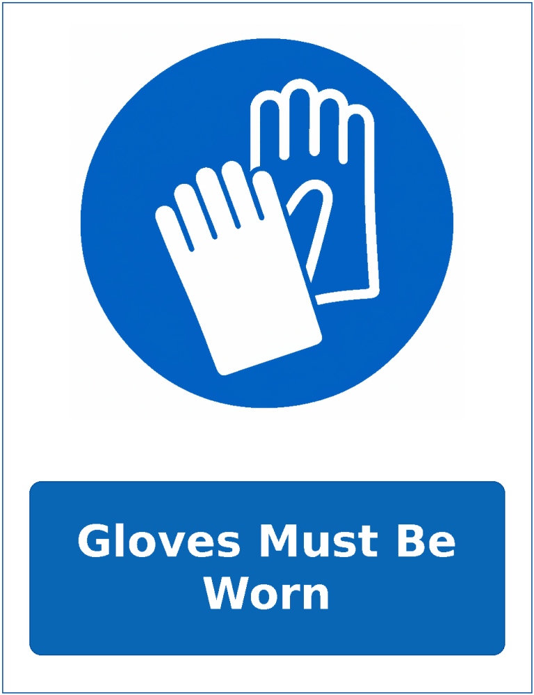 Gloves Must Be Worn mandatory protective gloves safety sticker