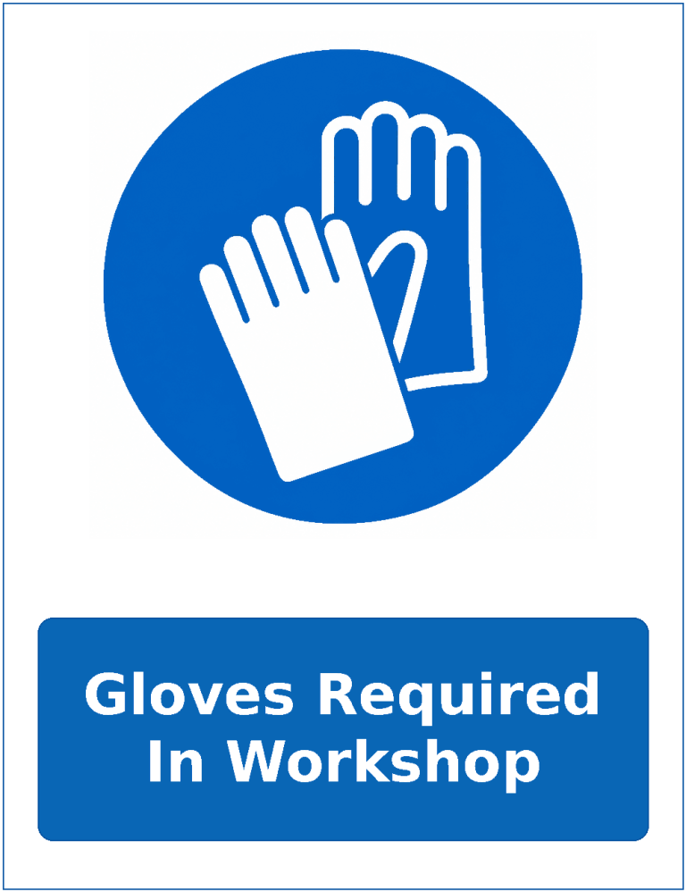 Gloves Required In Workshop mandatory protective gloves safety sticker