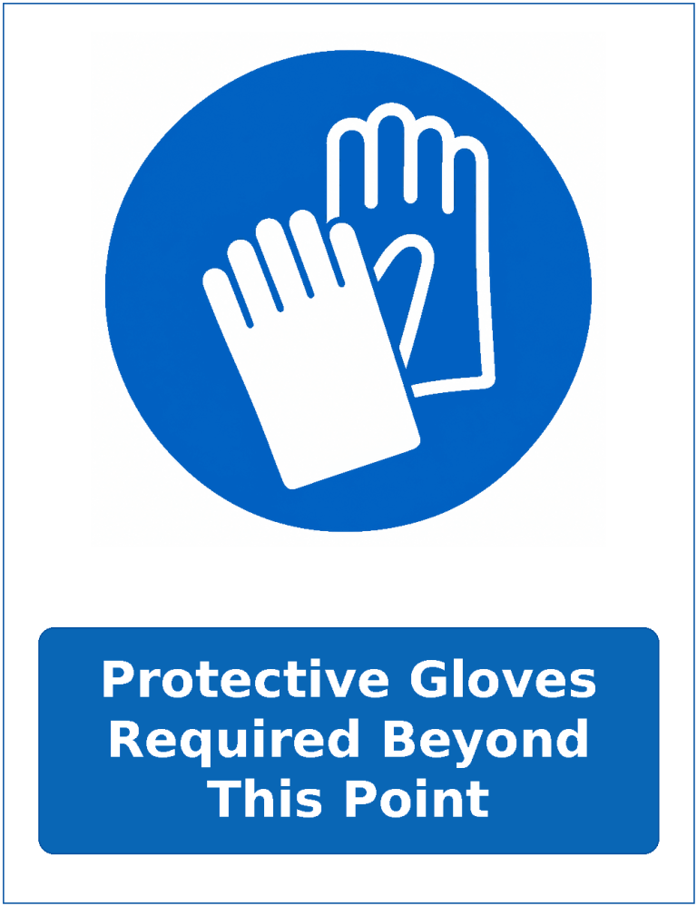 Protective Gloves Required Beyond This Point mandatory protective gloves safety sticker