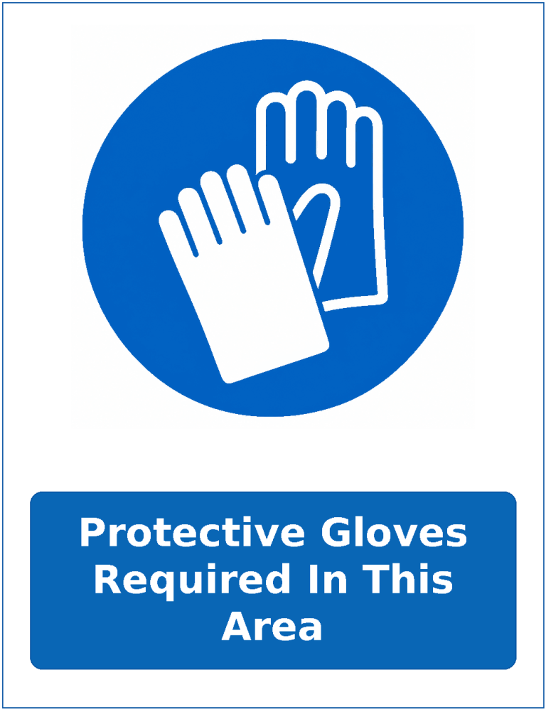 Protective Gloves Required In This Area mandatory protective gloves safety sticker
