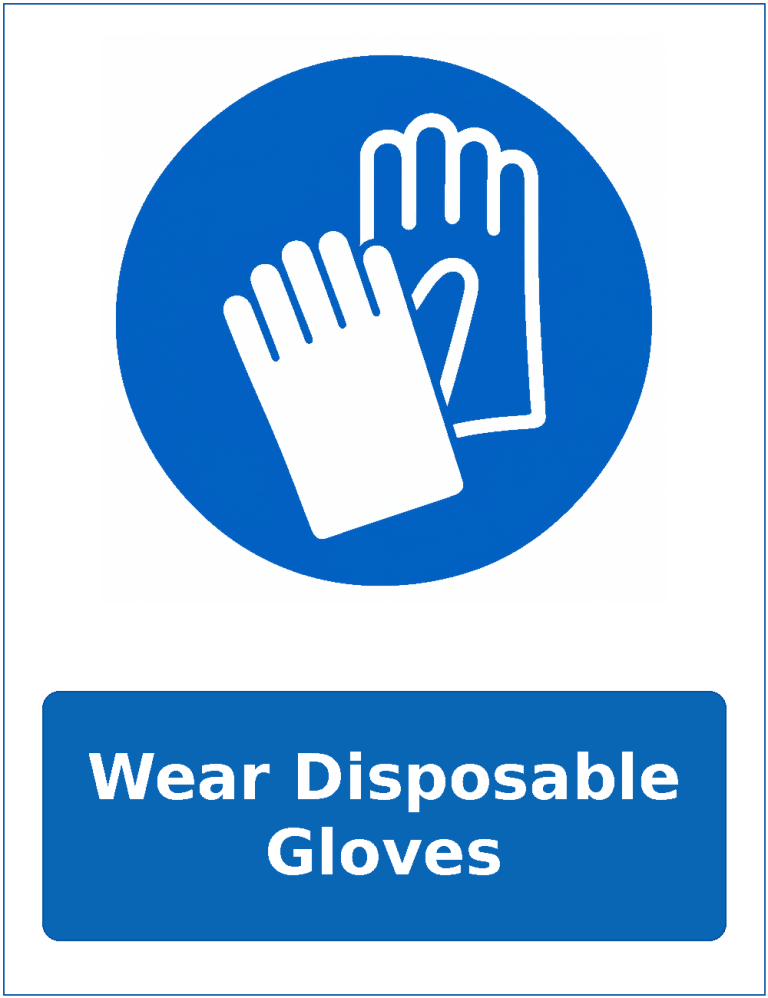 Wear Disposable Gloves mandatory protective gloves safety sticker