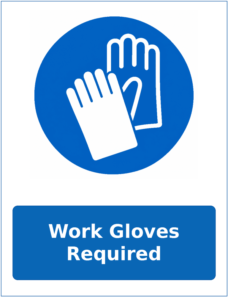 Work Gloves Required mandatory protective gloves safety sticker