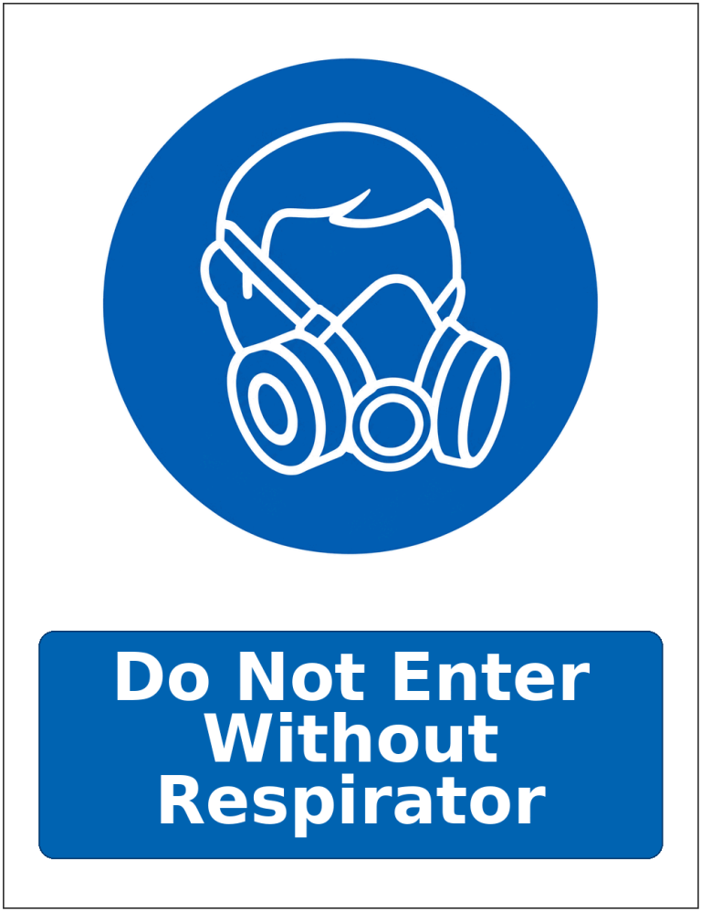 Do Not Enter Without Respirator mandatory respiratory protection safety sticker