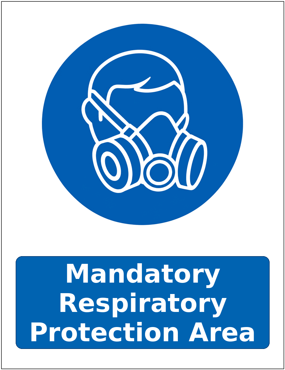 Mandatory Respiratory Protection Area mandatory respiratory protection safety sticker