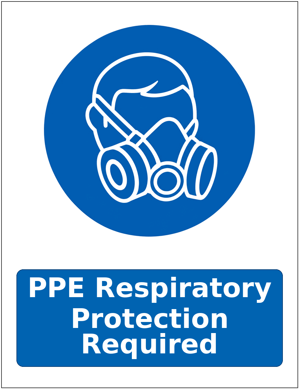 PPE Respiratory Protection Required mandatory respiratory protection safety sticker