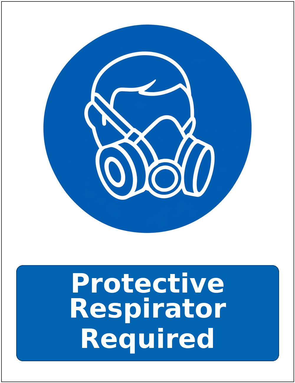 Protective Respirator Required mandatory respiratory protection safety sticker