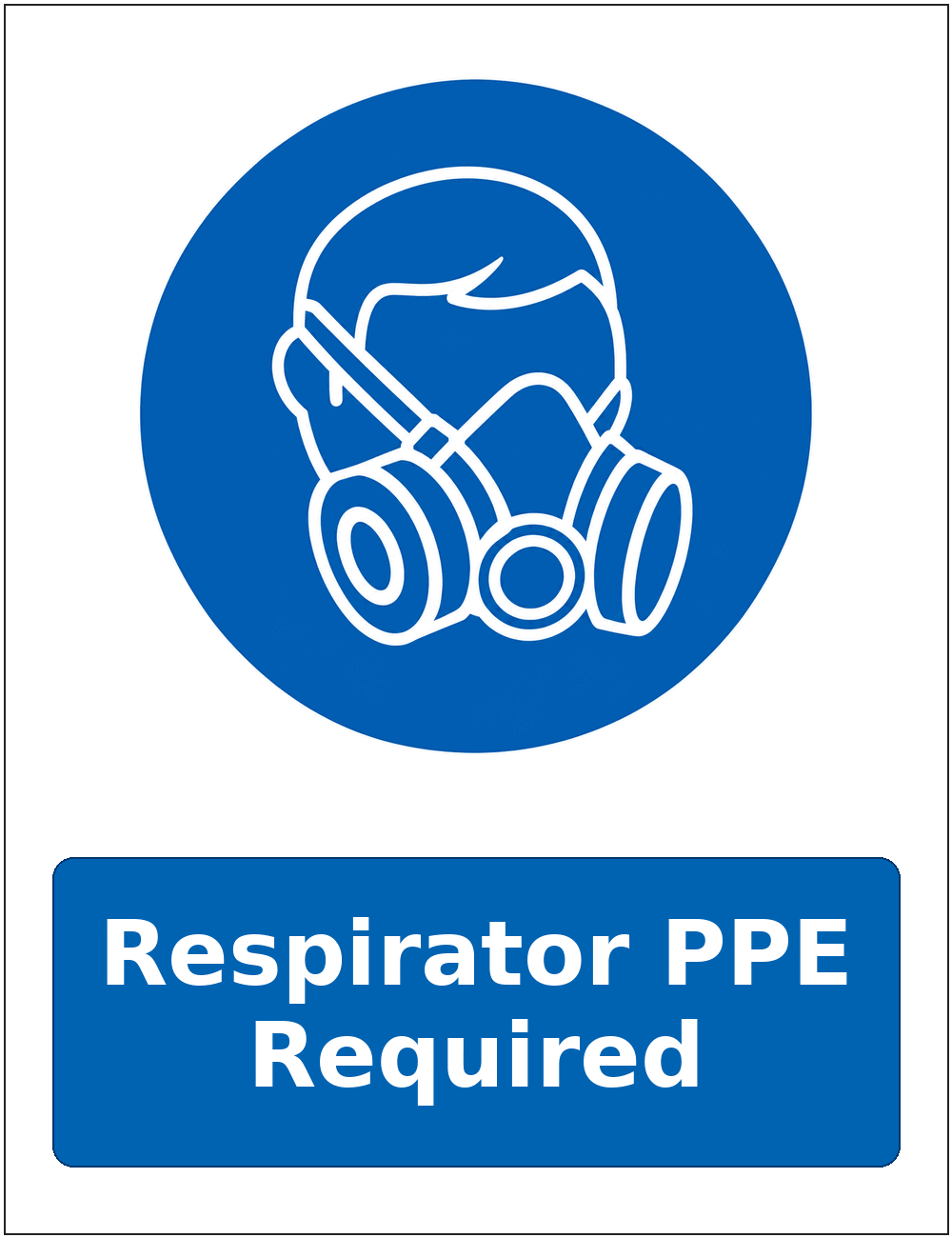 Respirator PPE Required mandatory respiratory protection safety sticker