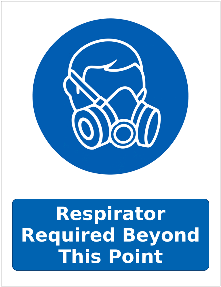 Respirator Required Beyond This Point mandatory respiratory protection safety sticker