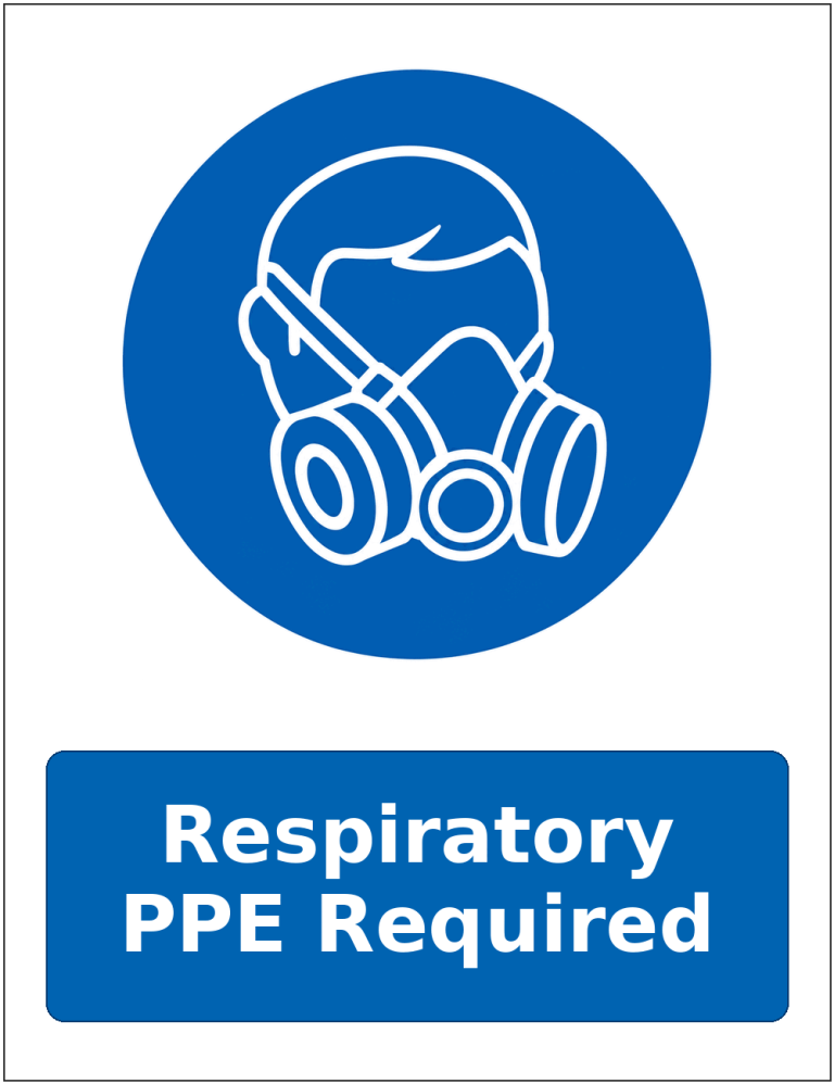 Respiratory PPE Required mandatory respiratory protection safety sticker