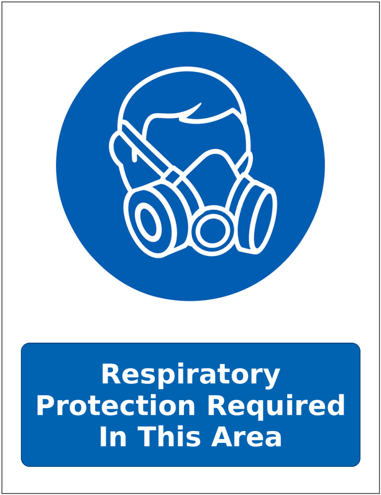 Respiratory Protection Required In This Area mandatory respiratory protection safety sticker