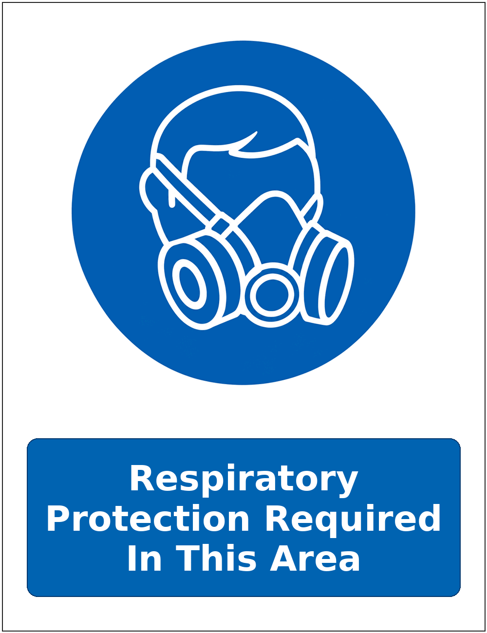 Respiratory Protection Required In This Area mandatory respiratory protection safety sticker