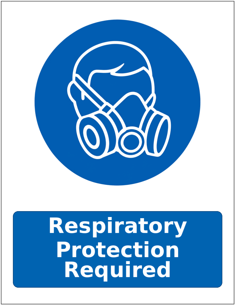 Respiratory Protection Required mandatory respiratory protection safety sticker