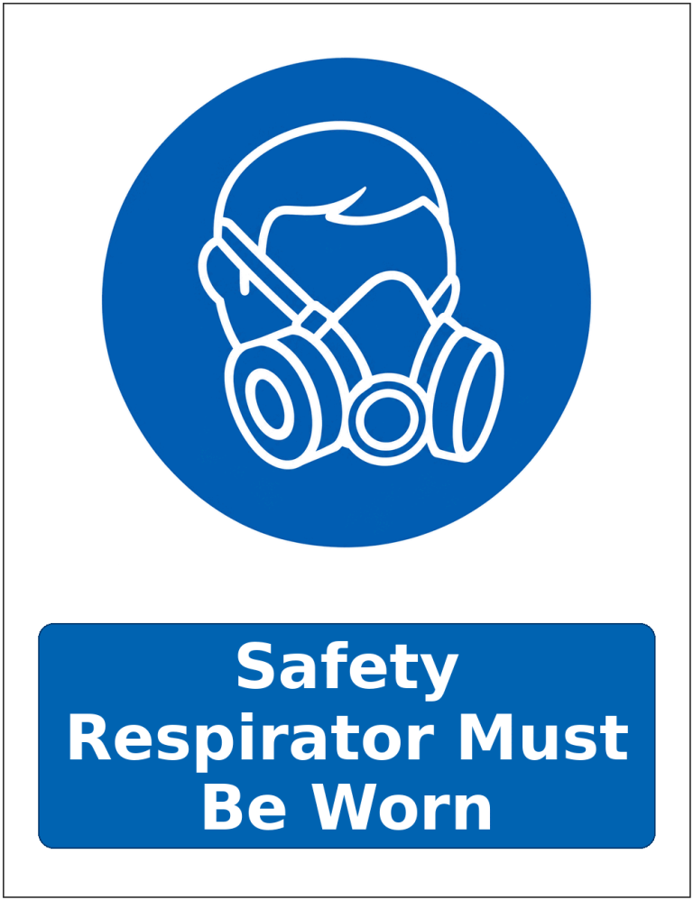 Safety Respirator Must Be Worn mandatory respiratory protection safety sticker