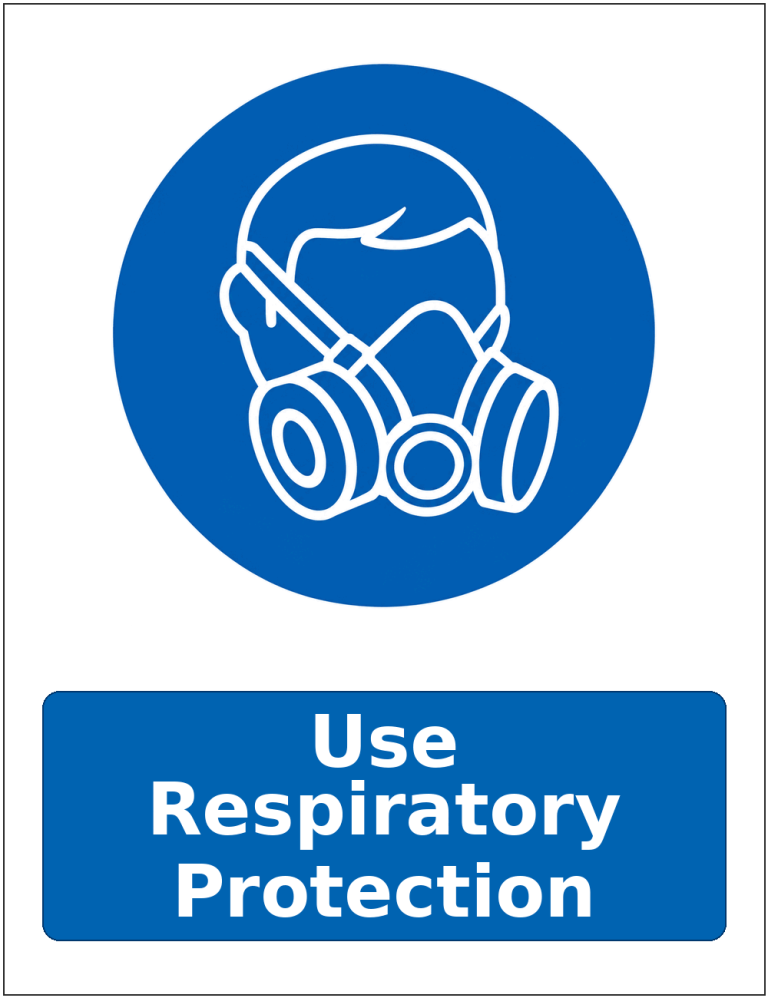 Use Respiratory Protection mandatory respiratory protection safety sticker