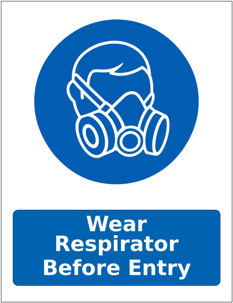 Wear Respirator Before Entry mandatory respiratory protection safety sticker