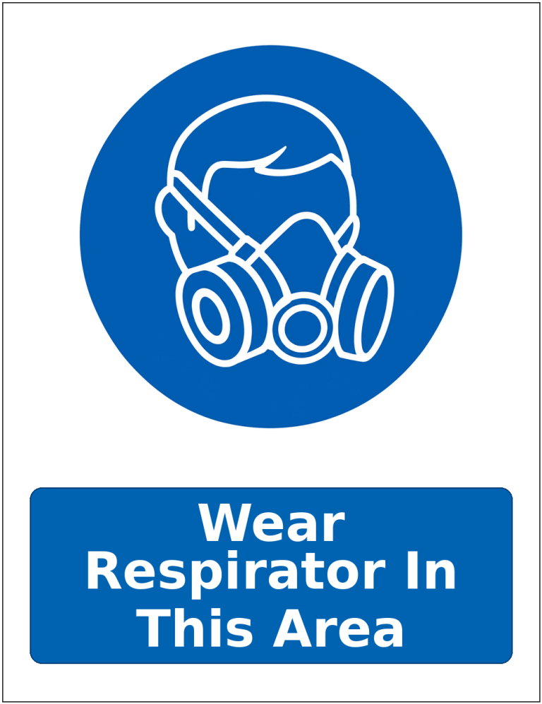 Wear Respirator In This Area mandatory respiratory protection safety sticker