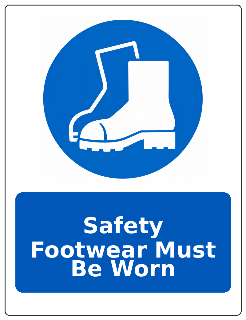 Safety Footwear Must Be Worn portrait safety footwear mandatory sticker