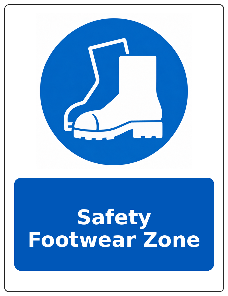 Safety Footwear Zone portrait safety footwear mandatory sticker
