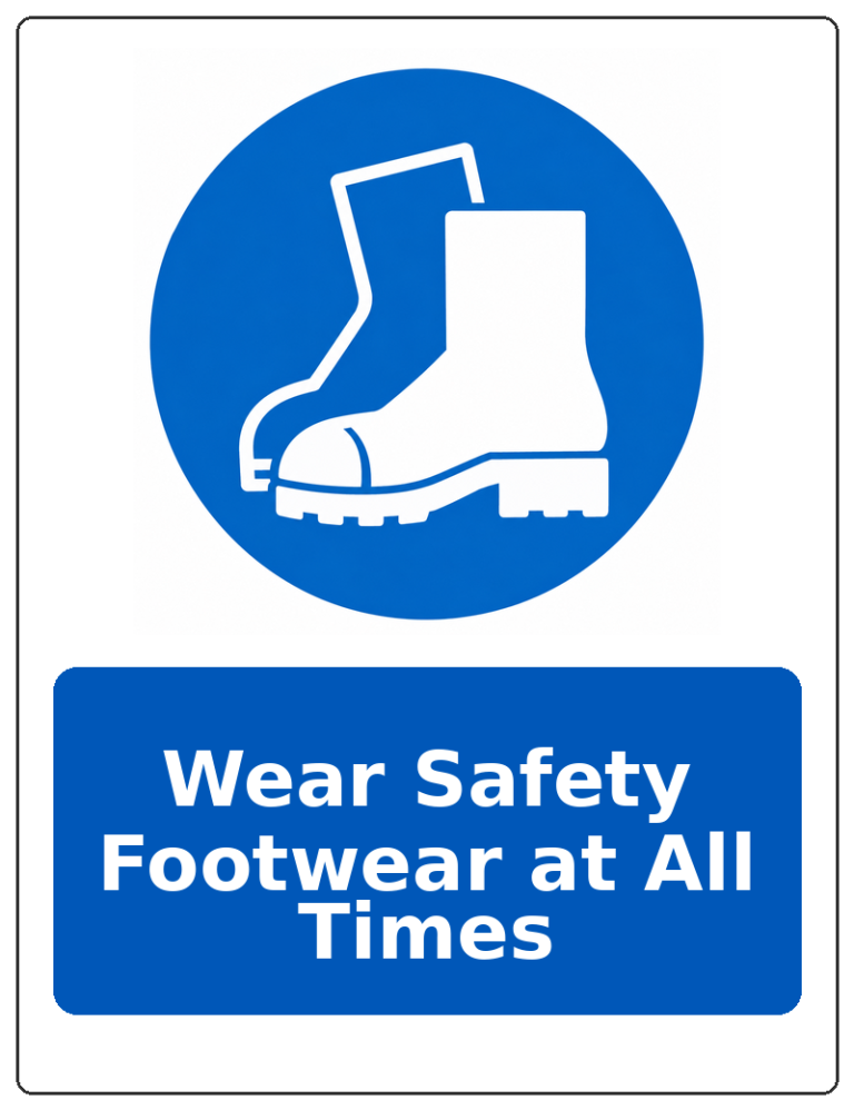 Wear Safety Footwear at All Times portrait safety footwear mandatory sticker