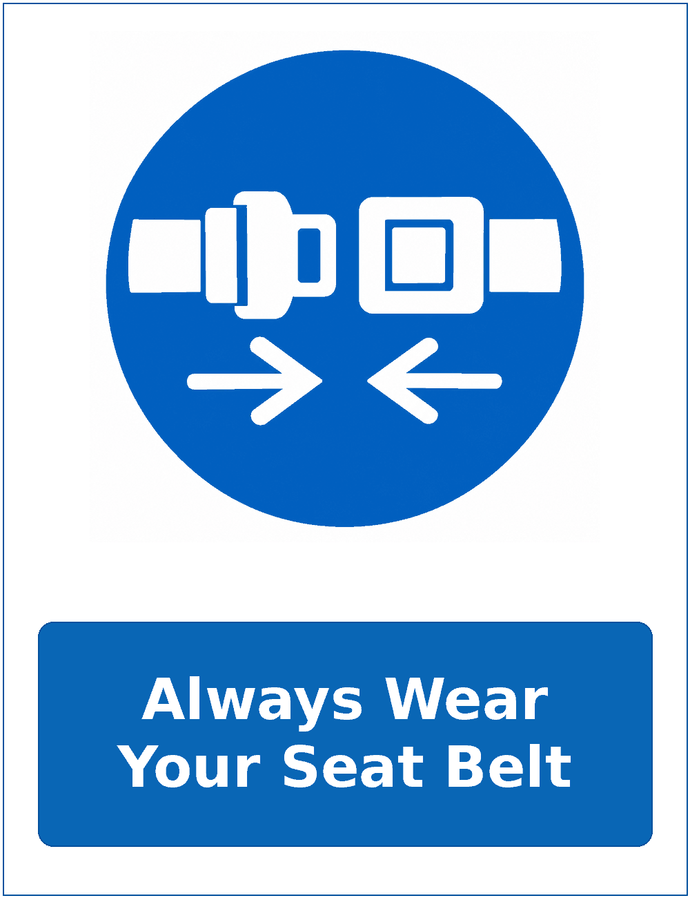 Always Wear Your Seat Belt mandatory seat belt safety sticker