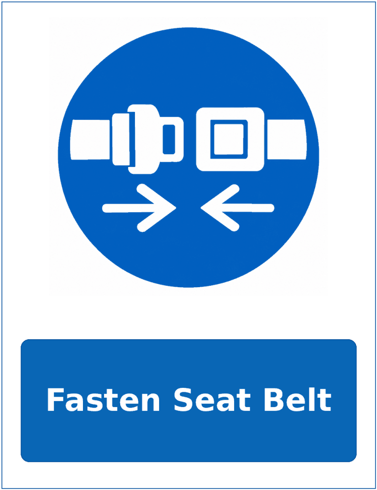 Fasten Seat Belt mandatory seat belt safety sticker