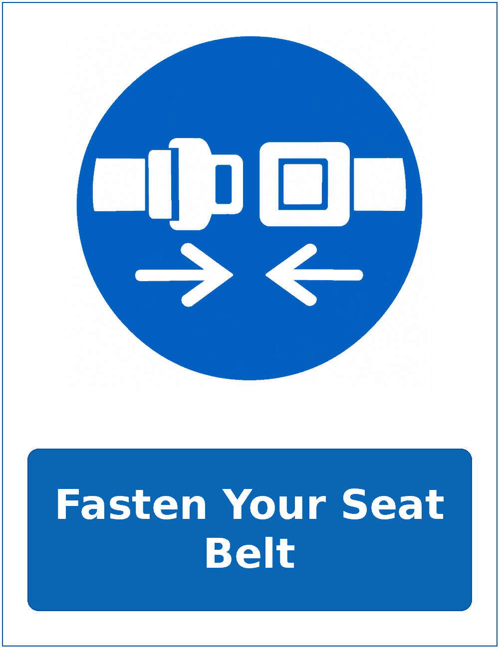 Fasten Your Seat Belt mandatory seat belt safety sticker