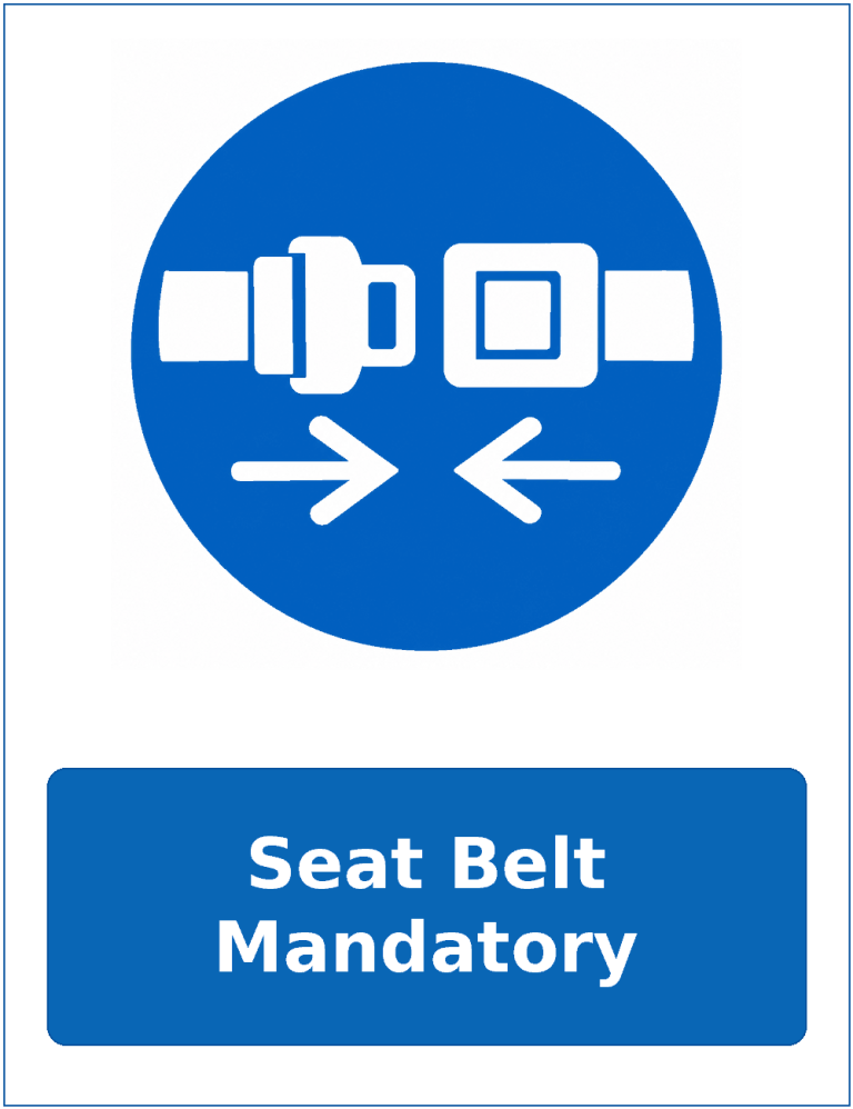 Seat Belt Mandatory mandatory seat belt safety sticker