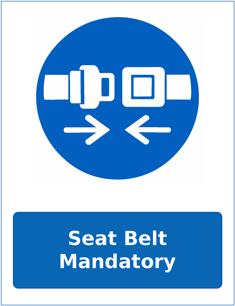 Seat Belt Mandatory mandatory seat belt safety sticker