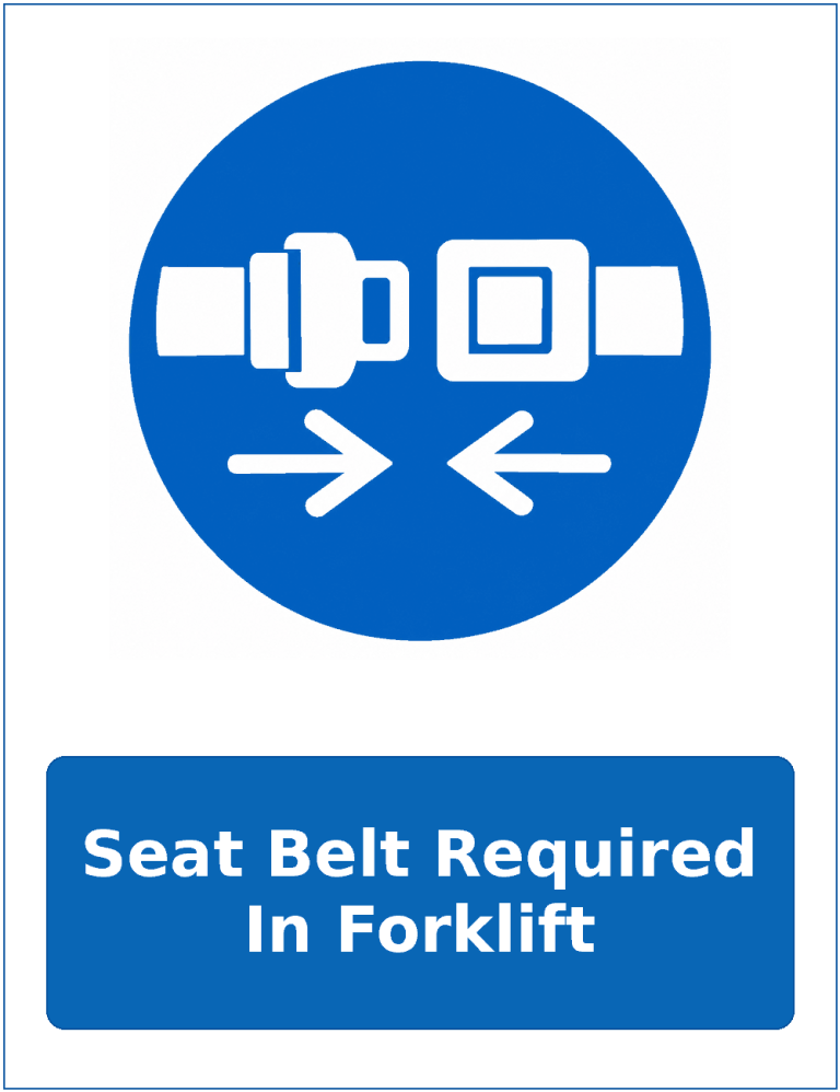Seat Belt Required In Forklift mandatory seat belt safety sticker