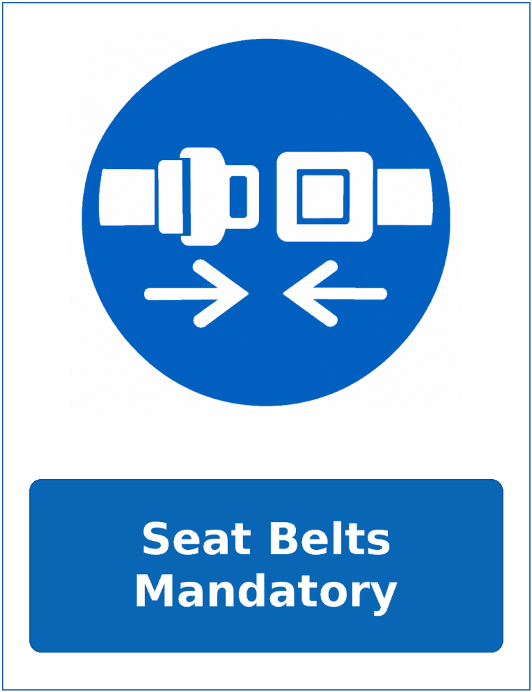 Seat Belts Mandatory mandatory seat belt safety sticker