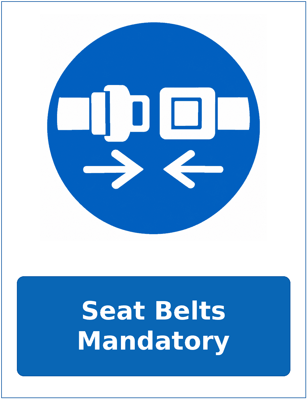 Seat Belts Mandatory mandatory seat belt safety sticker