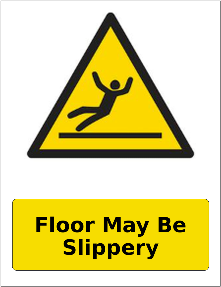 Floor May Be Slippery portrait slippery surface warning sticker