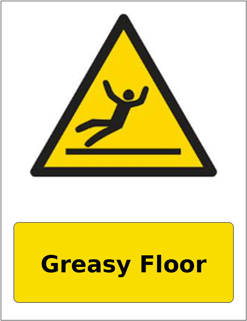 Greasy Floor portrait slippery surface warning sticker