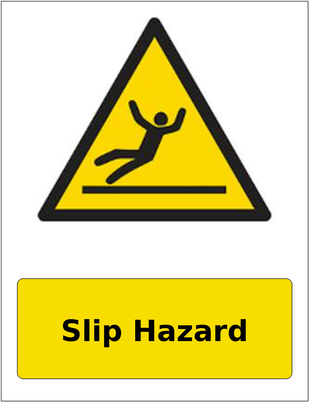 Slip Hazard portrait slippery surface warning sticker