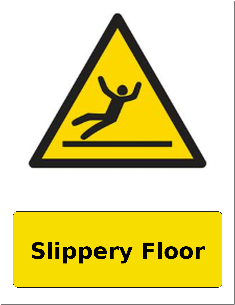 Slippery Floor portrait slippery surface warning sticker