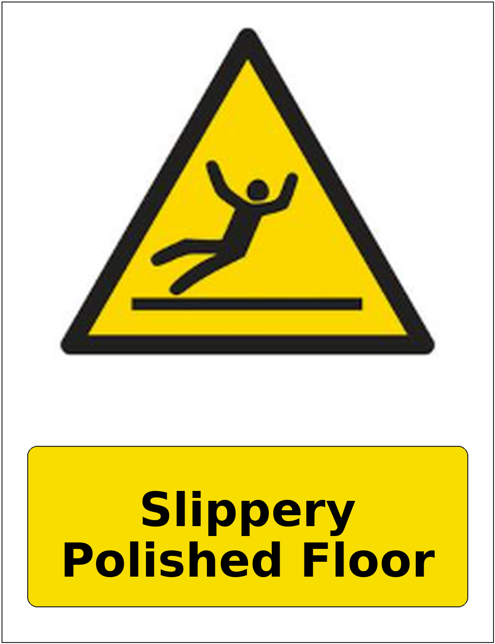 Slippery Polished Floor portrait slippery surface warning sticker