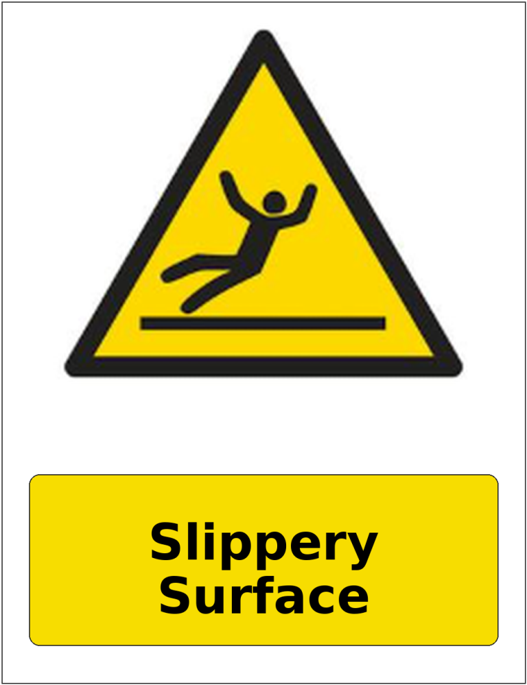Slippery Surface portrait slippery surface warning sticker