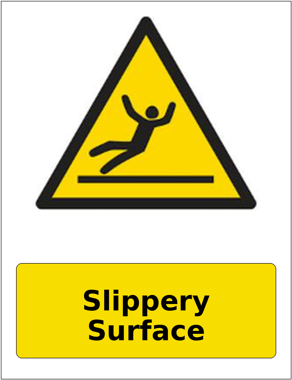 Slippery Surface portrait slippery surface warning sticker