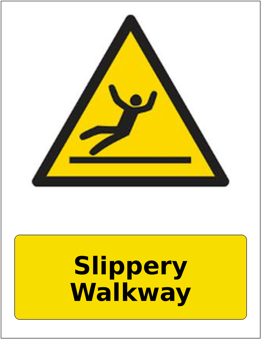 Slippery Walkway portrait slippery surface warning sticker