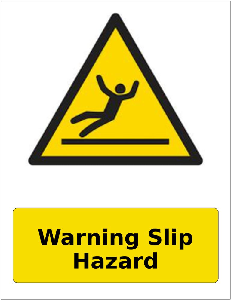 Warning Slip Hazard portrait slippery surface warning sticker