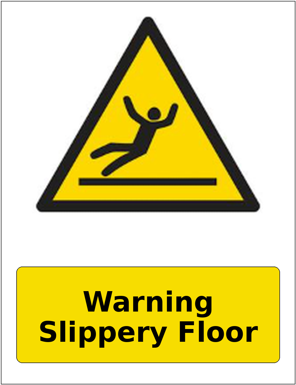 Warning Slippery Floor portrait slippery surface warning sticker