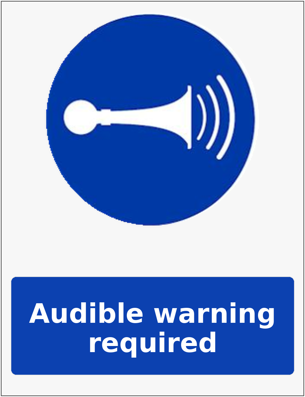 Audible warning required mandatory sound horn sticker
