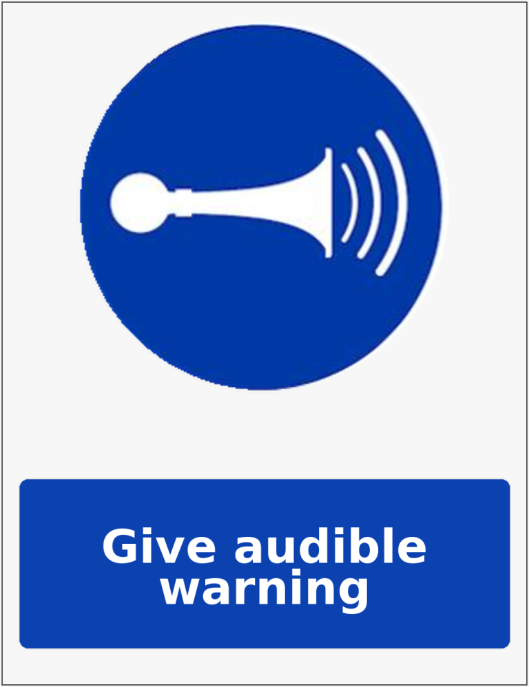 Give audible warning mandatory sound horn sticker