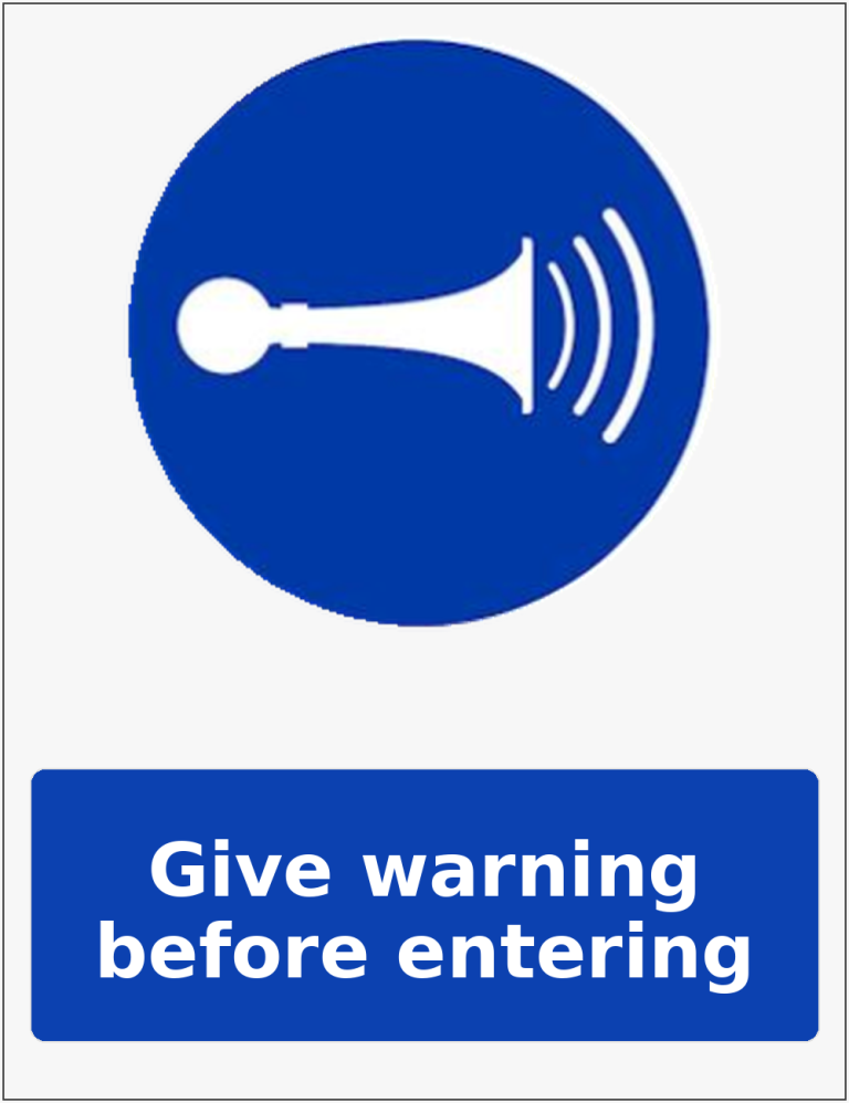 Give warning before entering mandatory sound horn sticker