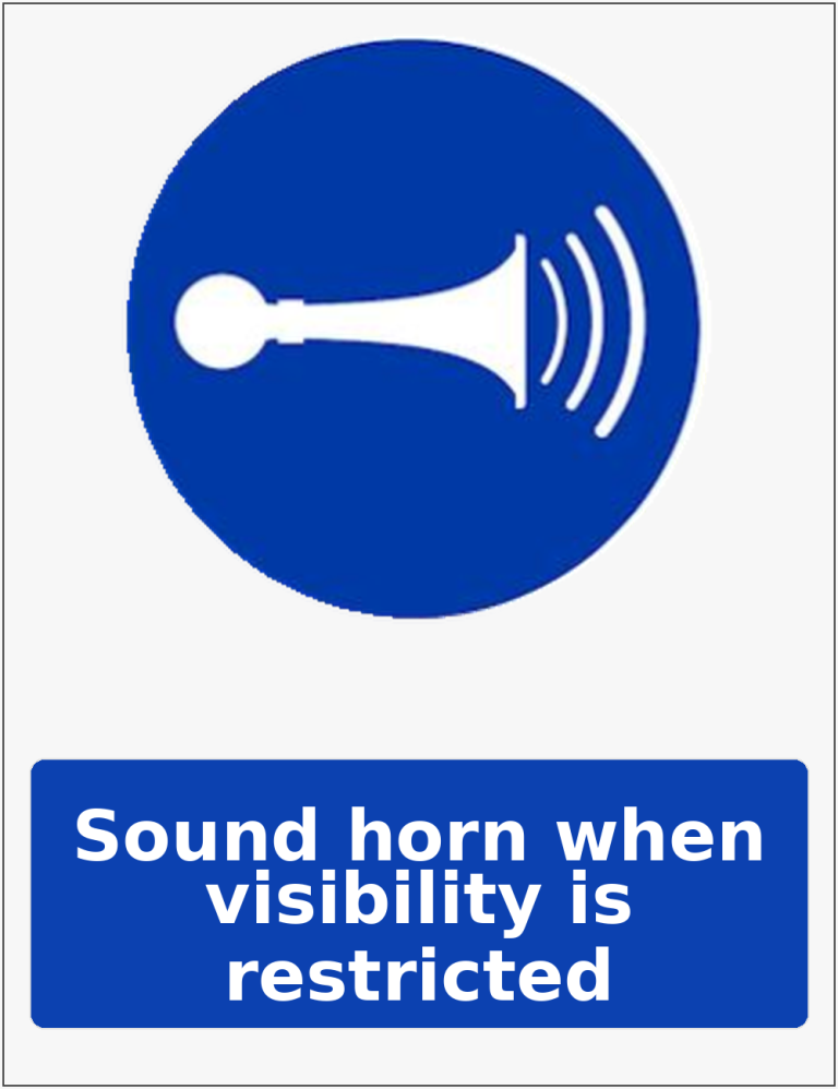 Sound horn when visibility is restricted mandatory sound horn sticker