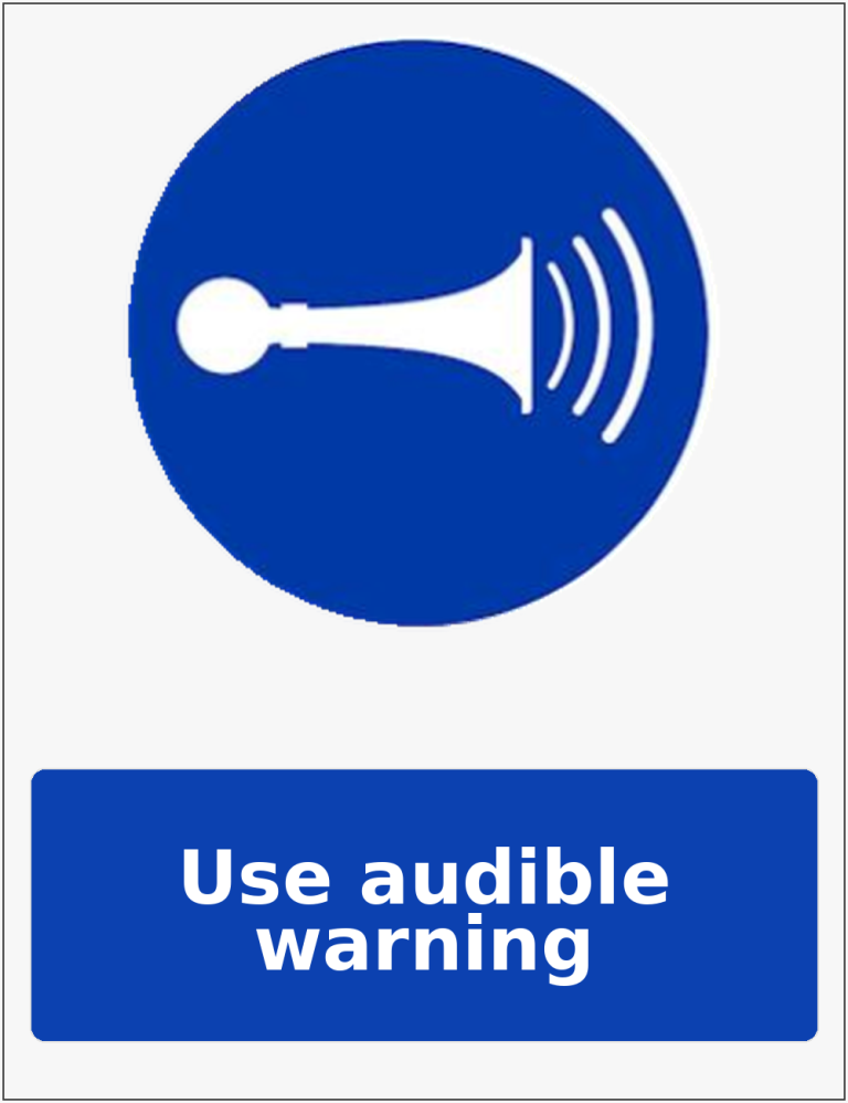 Use audible warning mandatory sound horn sticker